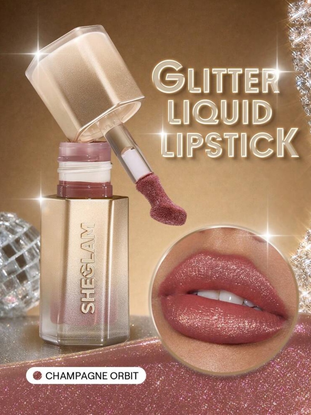 SHEGLAM Stardust Swipe Glitter Liquid Lipstick-111 High Key Instant Glitter-Shin